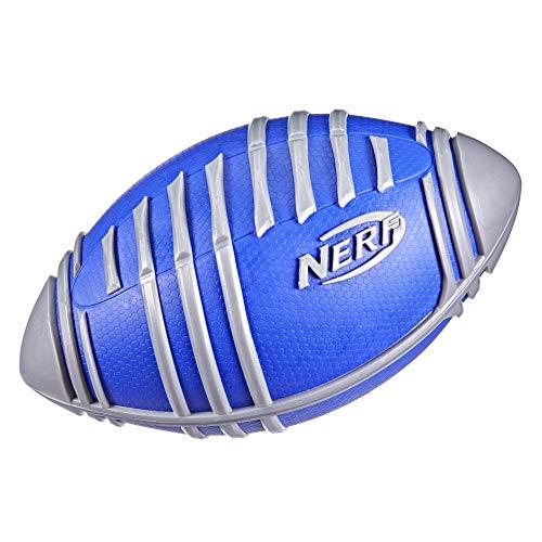 NERF Weather Blitz Foam Football for All-Weather Play - Easy-to-Hold Grips – Great for Indoor and Outdoor Games - Silver
