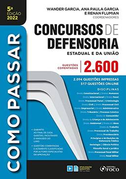 Como Passar Em Concursos De Defensoria - 2.600 QuestõEs Comentadas - 5ª Ed - 2022