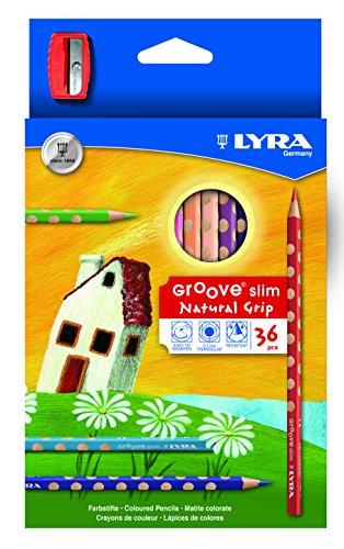 Lápis de Cor Lyra Groove Slim com 36 Cores e com Apontador