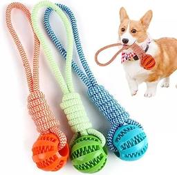 Bola porta petisco com corda Multifuncional Brinquedo Mordedor Petisqueira Interativo para cachorro