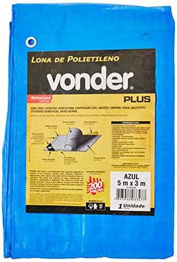Vonder Plus Lona Reforçada de Polietileno, Azul, 5 x 3 m