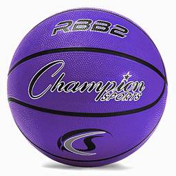 Bola de basquete Champion Sports Rubber Junior, resistente – (tamanho 5, roxo) (RBB2PR)