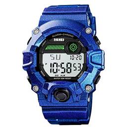 Relógio Digital, Skmei, Masculino, Azul Perolizado