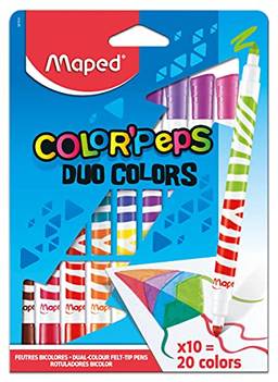 Caneta Hidrográfica, Maped, Color Peps Duo Color, 847010, 10 Cores