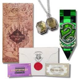 Kit Sonserina: Mapa do Maroto + Carta Aceitação Hogwarts + Medalhão Horcrux Salazar Sonserina + Poster - Harry Potter
