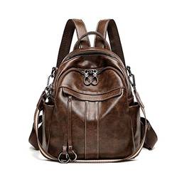 Mochila feminina mini mochila bolsa de viagem de lazer retro bolsa de couro de cera de óleo moda anti-roubo