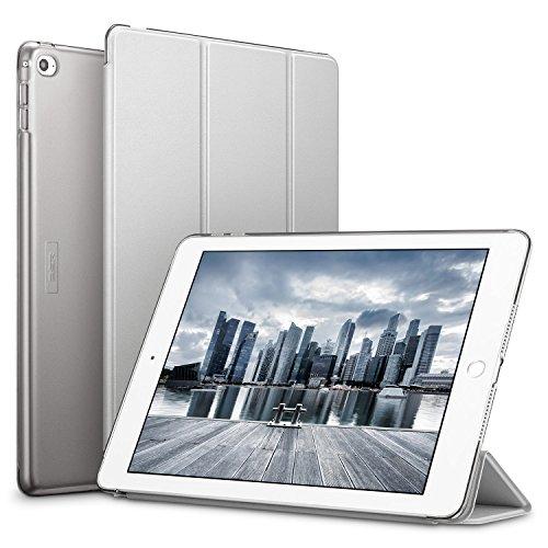 ESR Capa Yippee para iPad Air 2, capa inteligente [couro sintético] Parte traseira magnética fosca translúcida com função de desligamento automático [peso leve] (cinza prateado)
