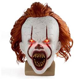 2 pacotes, Tomshin Máscara de Halloween Assustador Palhaço Assustador Pennywise Face Cheia Fantasia de Terror Festa Festival Cosplay Decoração Adereço para Adultos