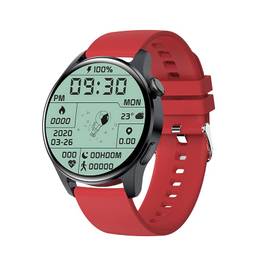 SANDA Bluetooth Call Relógio Inteligente Masculino Toque Completo Esporte Fitness Relógios À Prova D' Água Freqüência Cardíaca Banda De Aço Smartwatch Android IOS (Red)