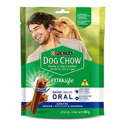 Petisco DOG CHOW Saúde Oral Cães Adultos Médios e Grandes 80g