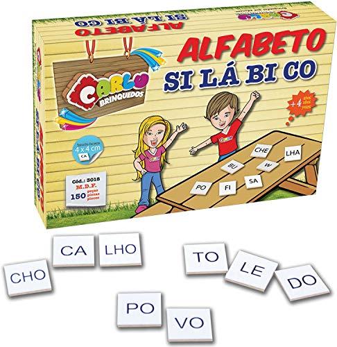 Carlu Brinquedos - Alfabeto Silábico Jogo de Escrita 150 Peças, 4+ Anos, Multicor, 3018