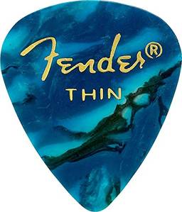 12 Palhetas Fender Celuloide Premium 351 Medium Ocean Turquoise