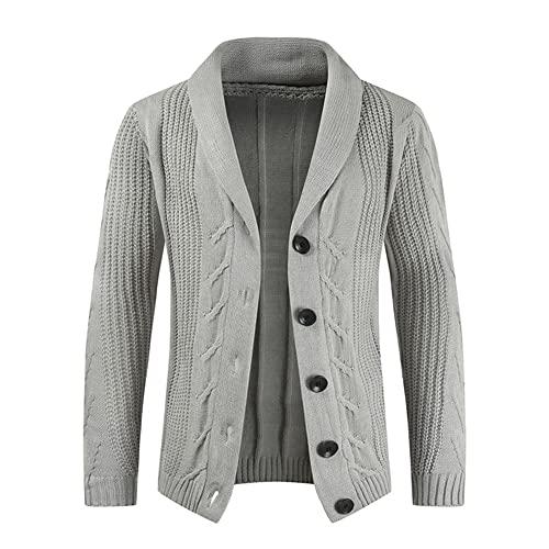 SevenDwarf casacos e jaquetas masculinos Casaco suéter manga longa com botão de tricô outono inverno