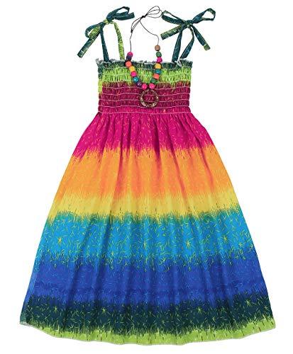 Cotrio Vestidos para meninas vestido de verão floral sem mangas sunsuit praia photoshoot vestido boho casual 8-9 anos multicolorido