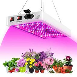 Queenser 1000W LED Grow Light para plantas de interior 216 LEDs Full Spectrum Veg e Bloom Dual Switch IP65 à prova d 'água Lâmpadas de cultivo de plantas suspensas para mudas Flores com efeito de estufa