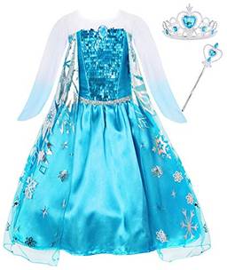 WonderBabe Cosplay fantasia de princesa de neve para meninas P024 100