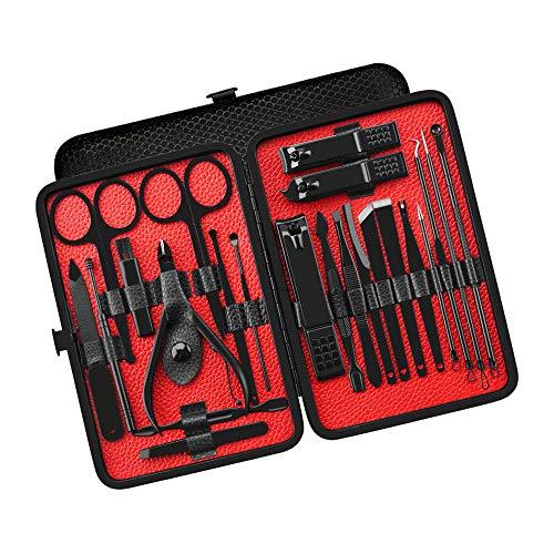 Ajcoflt 23 PCS Kit de Manicure e Pedicure de Aço Inoxidável Conjunto de Cuidados Faciais Cortador de Unhas Cortador de Unhas com Estojo Portátil