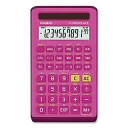 Calculadora científica multiuso FX-260 Solar II, LCD de 10 dígitos, rosa
