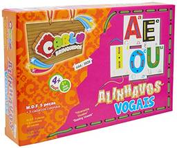 Carlu Brinquedos - Alinhavos Vogais Jogo Educativo, 4+ Anos, 5 Peças , Multicolorido, 3020