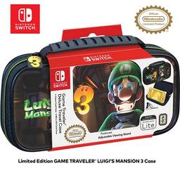 Officially Licensed Nintendo Switch Luigi's Mansion 3 Lite Carrying Case - Hard Shell Travel Case with Adjustable Viewing Stand - Game Case Included