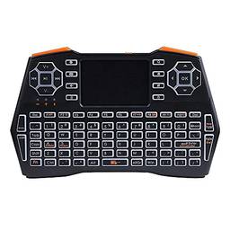 Henniu 2.4G Mini teclado sem fio Air Mouse Teclado retroiluminado de três cores com touch pad para laptop caixa de TV tablet inglês