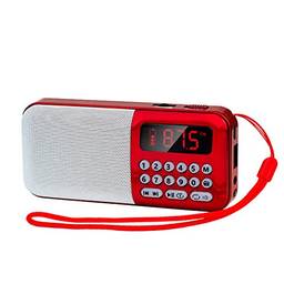 Loijon Rádio FM portátil Recarregável Alto-falante Sem Fio Cartão TF Disco USB MP3 Player Mini Rádio com Fone de Ouvido