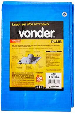Vonder Plus Lona Reforçada de Polietileno, Azul, 4 x 3 m