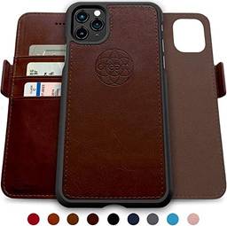 2-in-1 carteira-capas para iPhone SE 2020 iphone 8/7, magnético destacável Choque-choque TPU Slim-Case, proteção RFID, suporte de 2 vias, couro vegano de luxo, giftbox (iPhone 12 mini,Coffee)