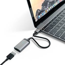 Satechi Adaptador HDMI de Alumínio Tipo C 4K (60Hz) - Compatível com 2022 MacBook Pro M2, 2021 MacBook Pro M1, 2020 MacBook Air/Pro M1, 2022 iPad Air M1, 2021 iPad Pro M1 (Cinza Espacial)