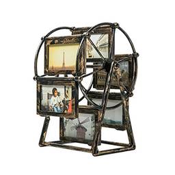 BESPORTBLE Molduras vintage para fotos da família com roda-gigante giratórias, moldura de mesa memorial em pé, decoração de arte para casa (4)