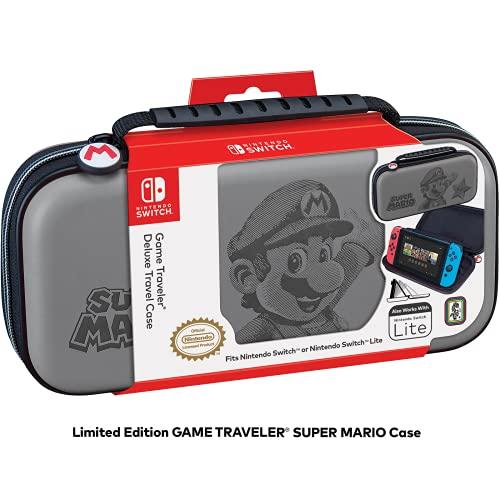 Officially Licensed Nintendo Switch Super Mario Carrying Case - Protective Deluxe Hard Shell Travel Case with Adjustable Viewing Stand - Game Case Included