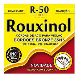 Cordas Para Violão, Rouxinol, Aço, Bronze, 85/15, 010, Com Bolinha