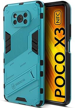 SHUNDA Capa para Xiaomi Poco X3 NFC, ultrafina, de silicone macio, TPU (poliuretano termoplástico), capa de absorção de choque com suporte - azul celeste