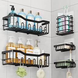 Fzdsnow Porta Shampoo Sabonete Suporte De Canto Parede Banheiro, 5 Pedaços Prateleira do banheiro