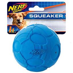 Nerf Dog Brinquedo para cães Bash Ball com raspador interativo, leve, durável e resistente à água, 10 cm, para raças médias/grandes, unidade única, azul