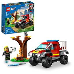 LEGO City Resgate com Caminhão dos Bombeiros 4x4 60393 (97 Peças); Conjunto de Construção
