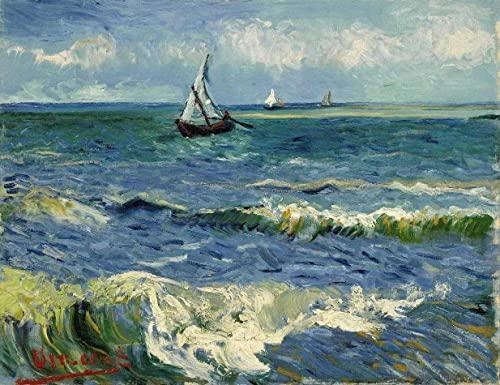 Paisagem Marinha de Vincent van Gogh - 30x38 - Tela Canvas Para Quadro