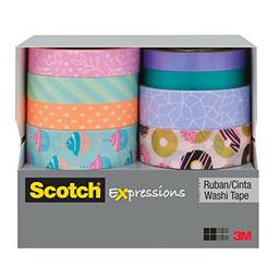 Scotch Fita Washi da Expressions com vários pacotes, coleção Pastel, Cupcakes e Donuts (C1017-8-P2)