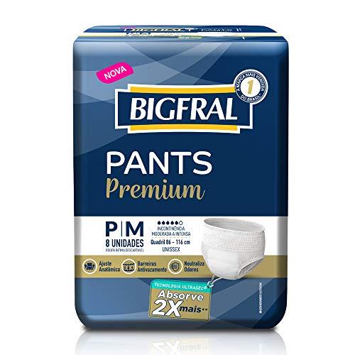 Roupa Íntima Descartável Bigfral Pants Premium, P/M, Regular, 8 unidades