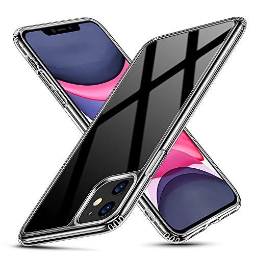 ESR Mimic Designed for iPhone 11 Case, 9H Tempered Glass Back Cover with TPU Frame Scratch-Resistant Soft Bumper Shock Absorption Protective Case for iPhone 11, Black
