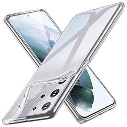 ESR Capa transparente compatível com Samsung Galaxy S21 Ultra (6,8 polegadas) (2021), capa fina, macia e flexível de polímero transparente, capa traseira transparente