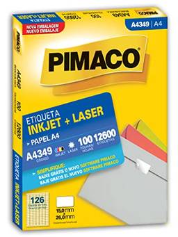 Etiqueta inkjet/laser A4349 com 100 folhas Pimaco