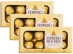 Kit 3 Caixas Bombom Ferrero Rocher 8 Unidades Presente 100g