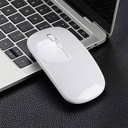 Acessório de computador, Romacci Mouse 2.4G sem fio ultrafino silencioso mouse portátil e elegante mouse recarregável 10m / 33 pés Transmissão sem fio (branco)