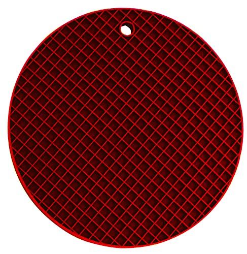Descanso de Panela Silicone Redondo 18cm Vermelho Bordô - YPN05- Yangzi