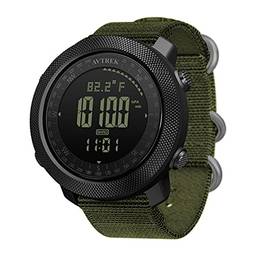 Relógio de pulso masculino NORTH EDGE Apache para esportes ao ar livre, relógio inteligente multifuncional para natação militar militar relógios altímetro barômetro bússola impermeável 50 m, Verde