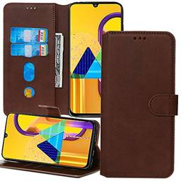 Capa carteira XYX para S20 FE, capa para Samsung S20 FE, capa flip flip de couro PU cor sólida panturrilha para Samsung Galaxy S20 FE (marrom)