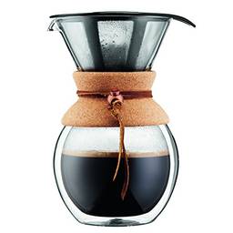 Cafeteira Bodum Pour Over Coffee com filtro permanente, Double Wall Cork, 34 Ounce, 1