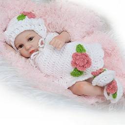 Moniss Boneca reborn bebê menina brinquedo de banho de silicone corpo inteiro olho aberto boneca com roupas 10 polegadas 25 cm presentes bonitos realistas brinquedo flor malhas