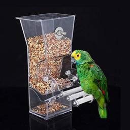 Sunbaca Alimentador de pássaros suspenso para gaiola Alimentador de pássaros Casa Caixa de ração de pássaros Recipiente de alimentação de papagaio suspenso Alimentador de alimentos ao ar livre Alimen